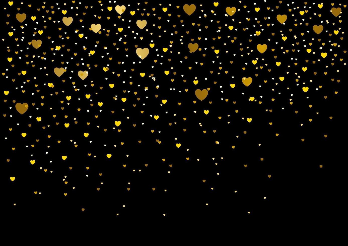 Small Hearts On Black Background vector