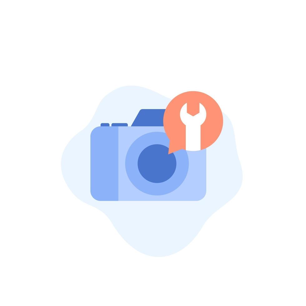 camera repair icon, flat vector.eps vector