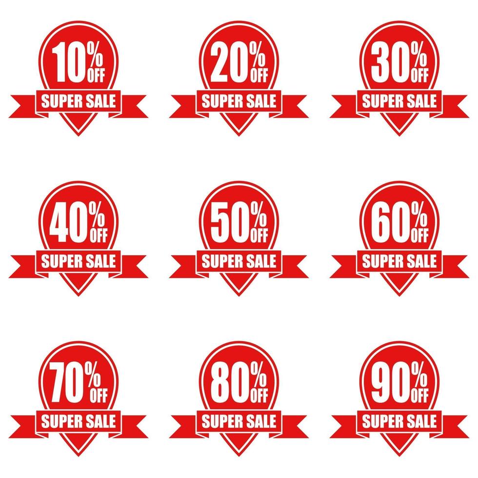 Simple icon of red discount stickers vector