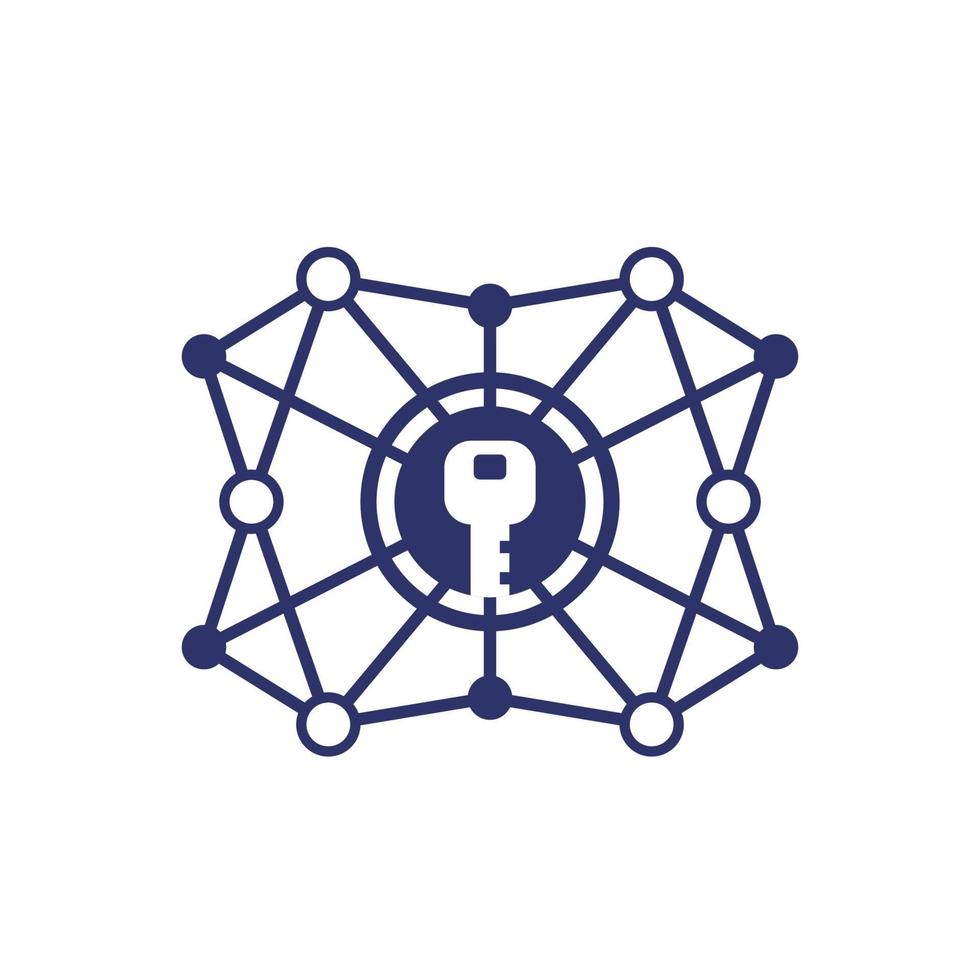 Cifrado, criptografía icono de línea vectorial en white.eps vector