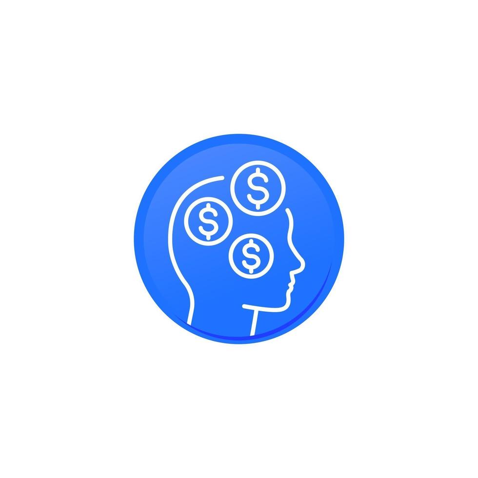 business ideas, money thinking linear icon.eps vector