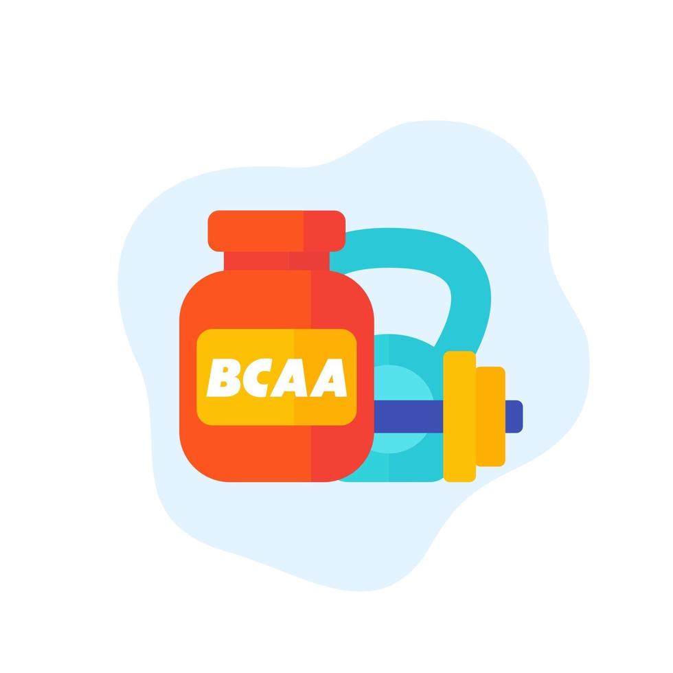 bcaa, icono de suplementos de gimnasio, vector.eps vector