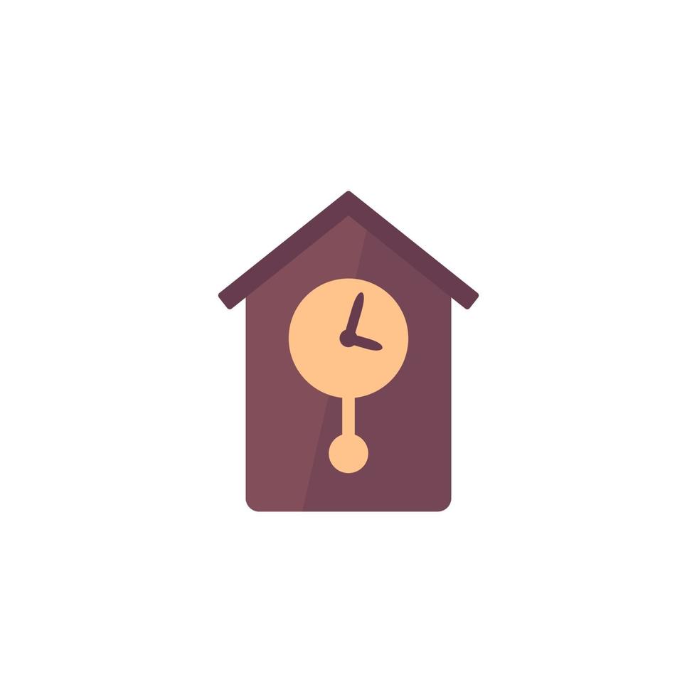 Retro wall watch vector icon, flat design.eps