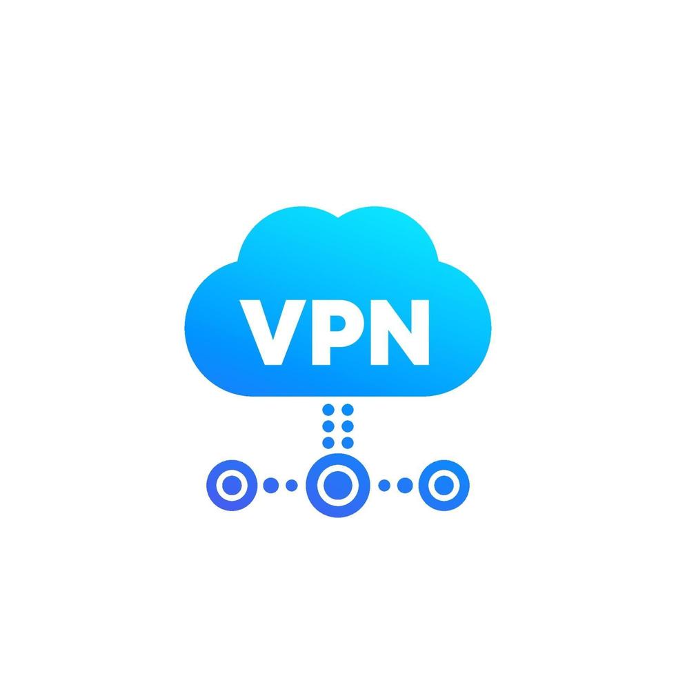 VPN vector icon with cloud.eps