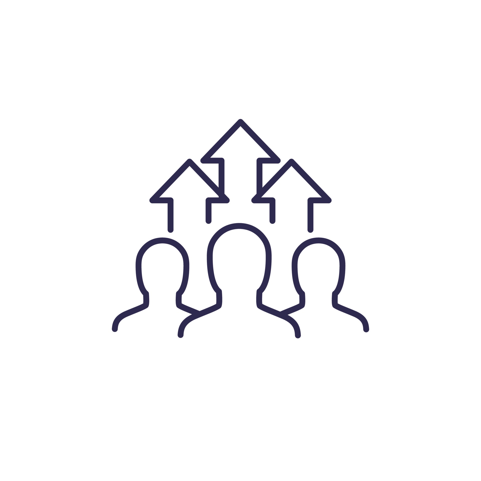 team growth and development icon on white, line vector.eps 2061585