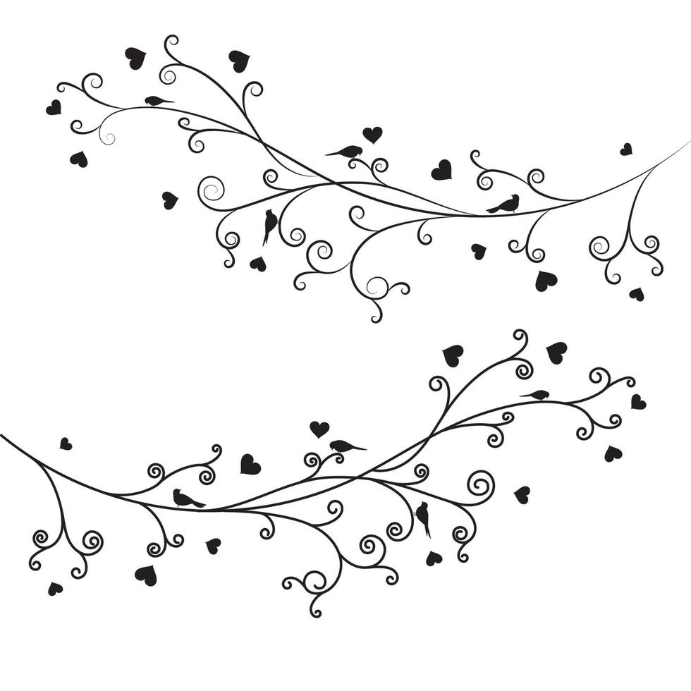 tree branch love vector ilustration design