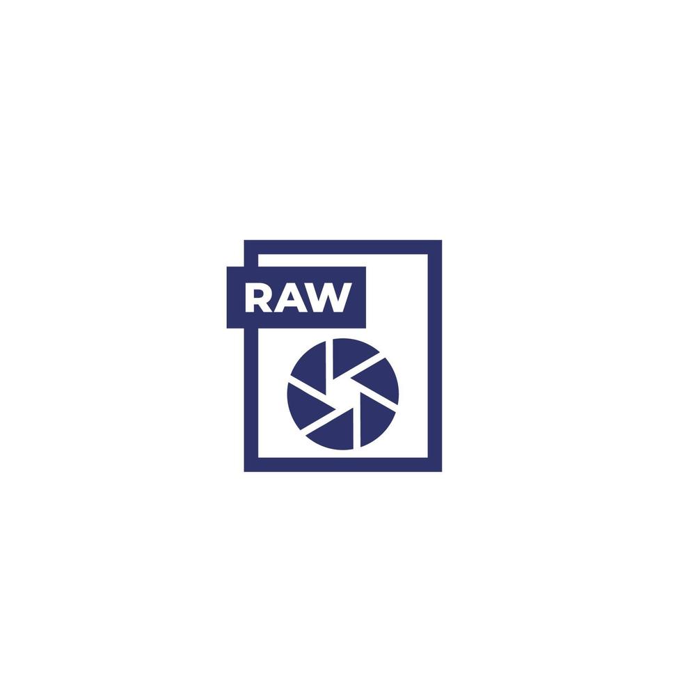 Icono de archivo RAW en white.eps vector