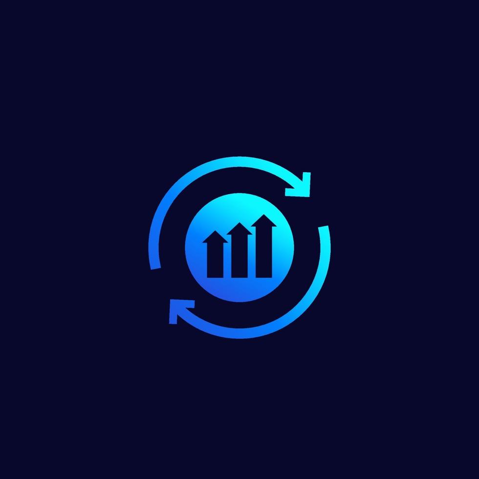 crecimiento continuo y progreso vector icon.eps