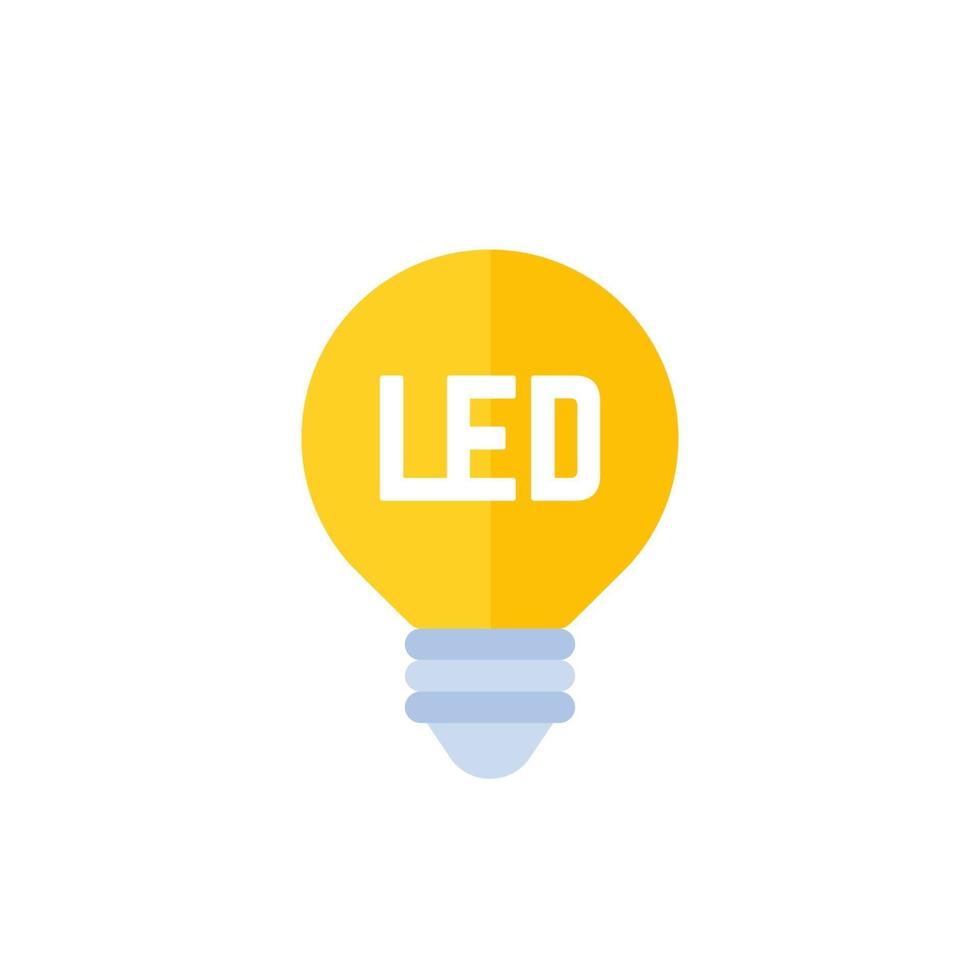 led light bulb icon on white, flat vector.eps vector