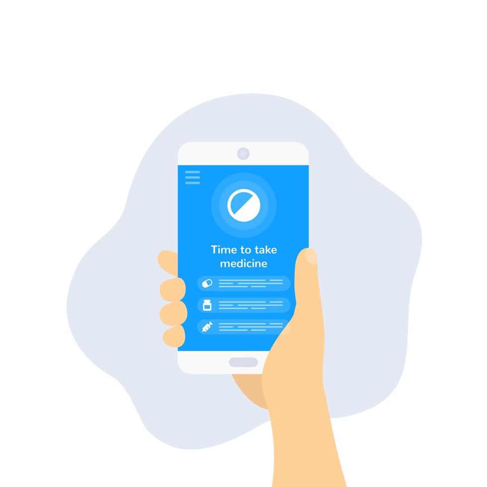 pill reminder app, vector design.eps