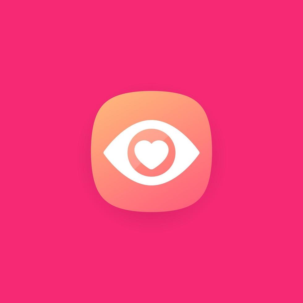 ojo con corazón, vector logo para apps.eps