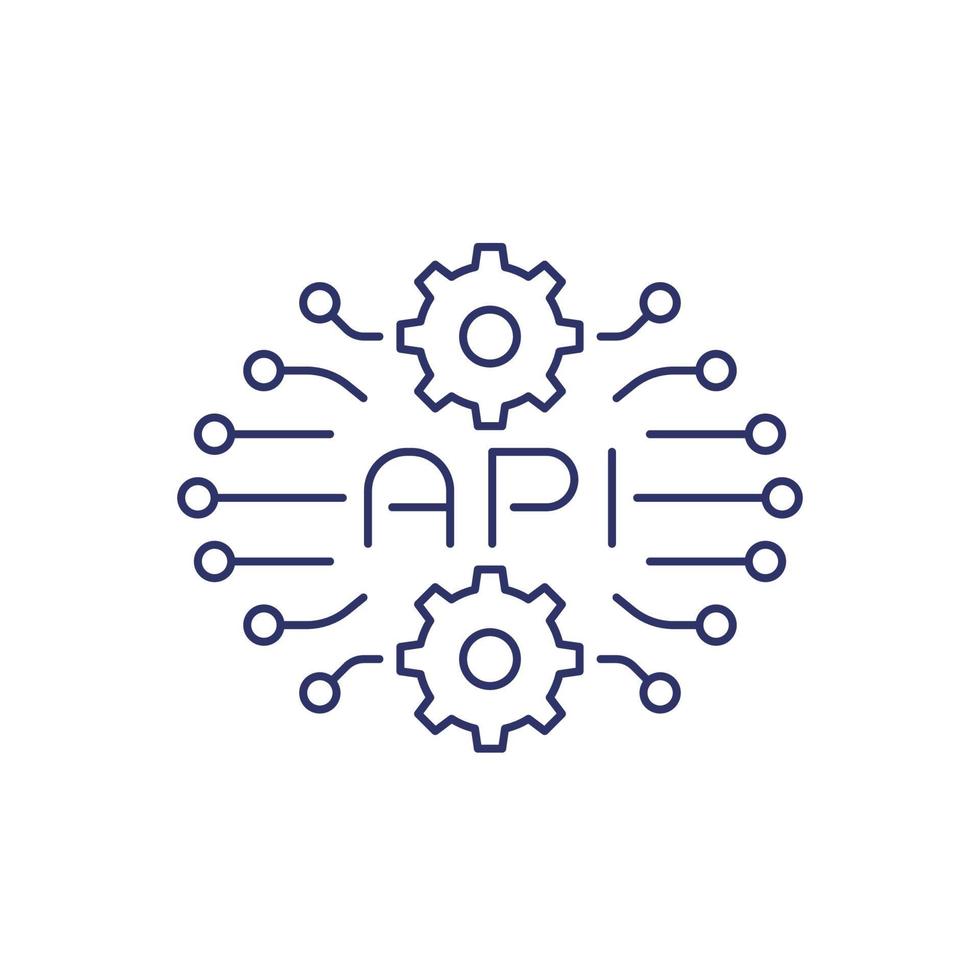 API technology, line vector icon.eps