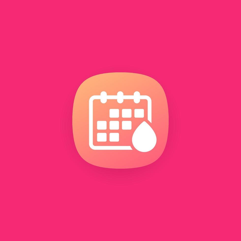 calendario de menstruación, icono de vector de app.eps