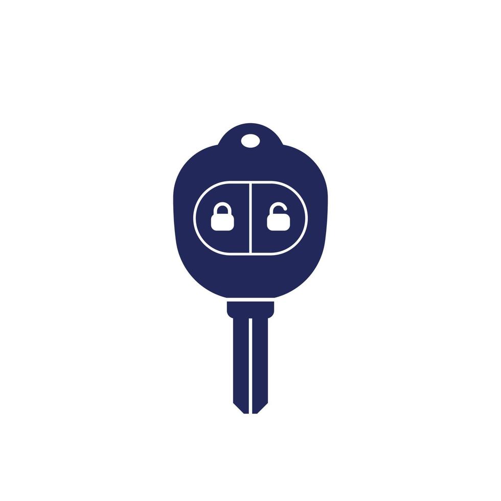 car key with alarm icon on white.eps vector