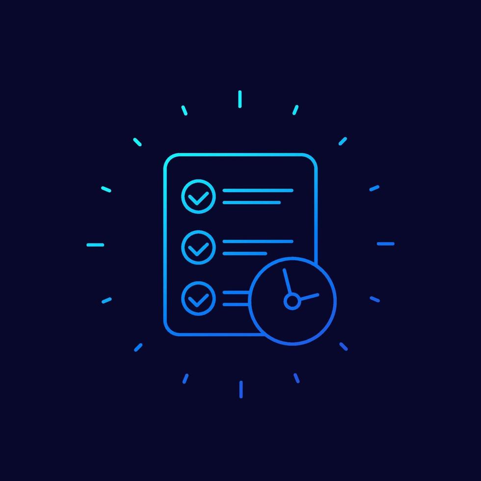 time management line icon, vector.eps vector