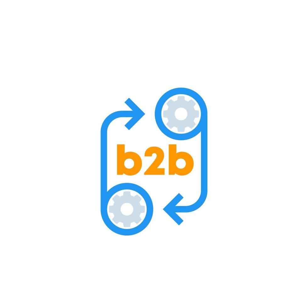 b2b icon with cogwheels, vector.eps vector