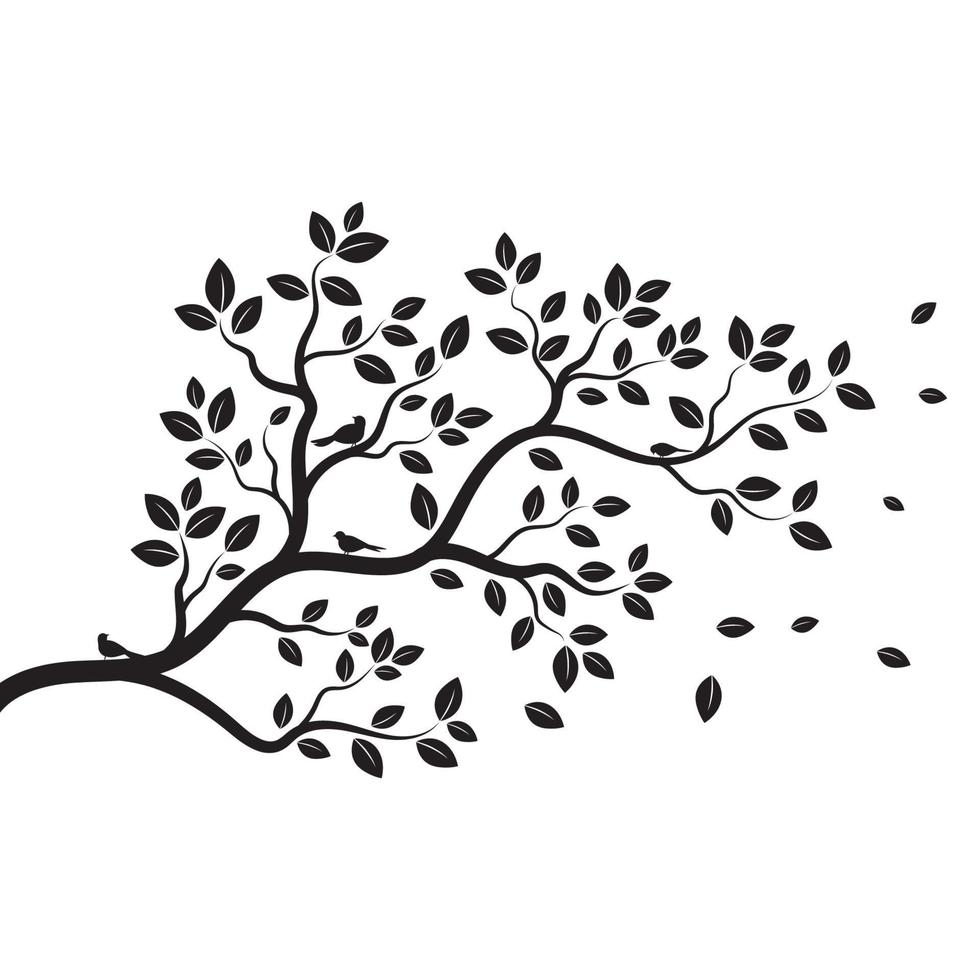 diseño de ilustración de vector de rama de árbol