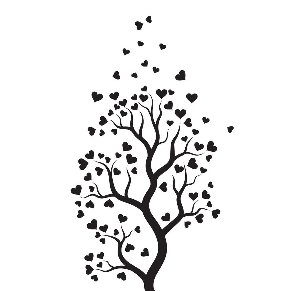 diseño de ilustración de vector de amor de rama de árbol