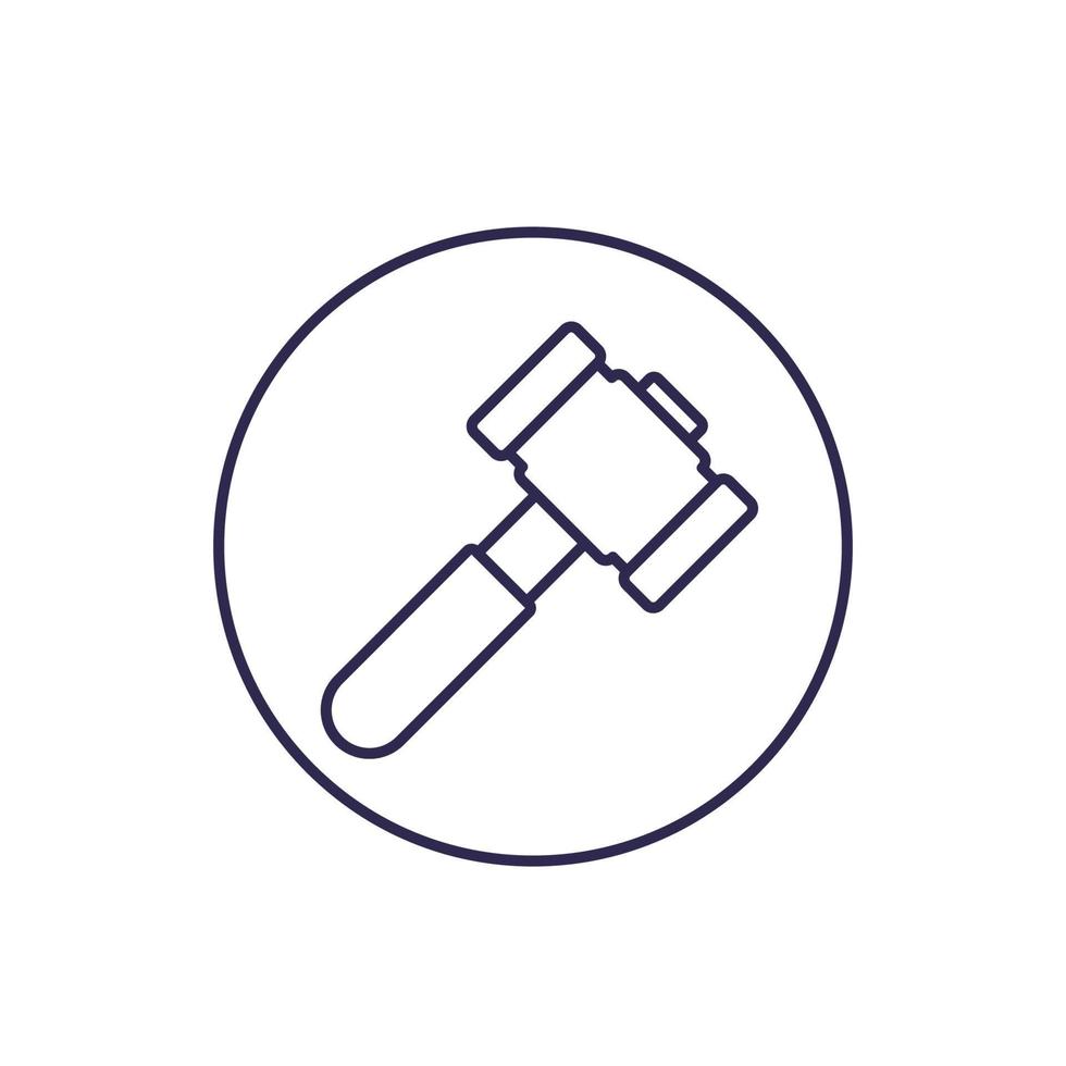 hammer, sledgehammer icon on white, line.eps vector