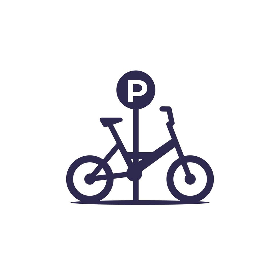 bike parking area icon on white.eps vector