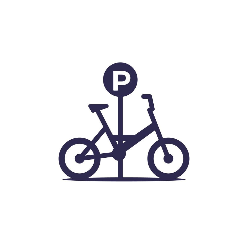 Icono de área de estacionamiento de bicicletas en white.eps vector