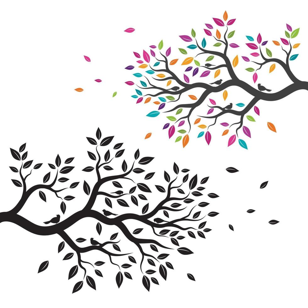 Tree branch vector ilustration design