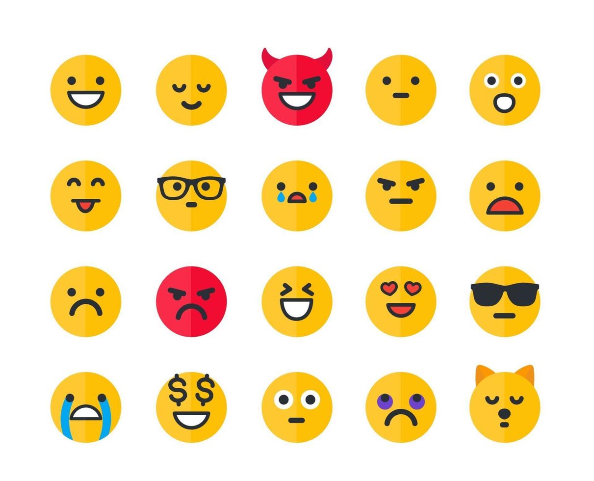 Emoticons, emoji vector icons set.eps