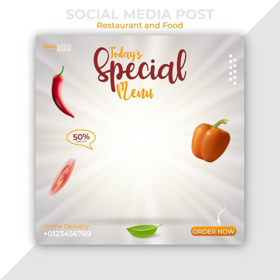 food or culinary banner ads design. editable social media post template vector