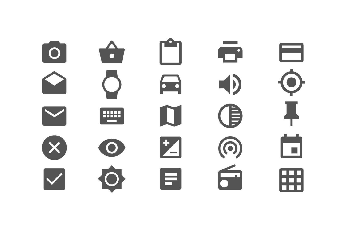 diferentes iconos establecen ilustración de vector de símbolo para sitio web y aplicación móvil