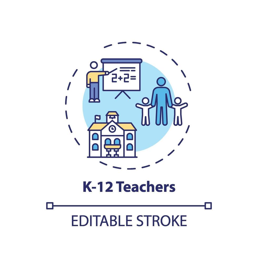 k 12 icono de concepto de maestros vector