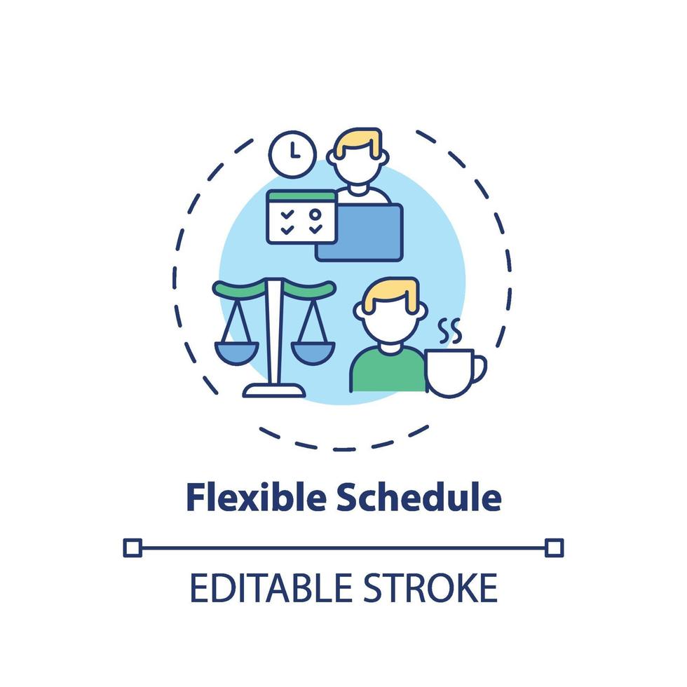 icono de concepto de horario flexible vector