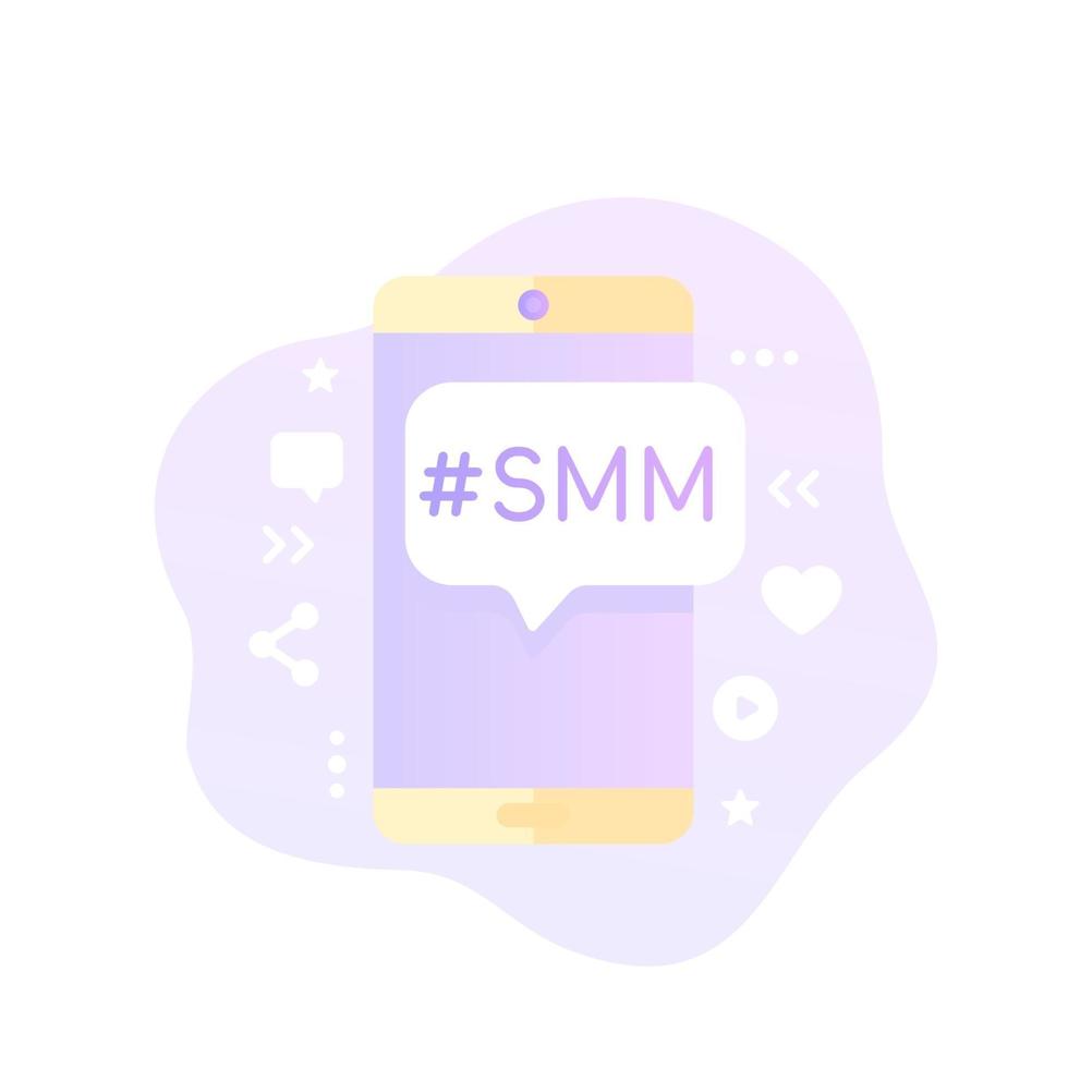 icono de vector de smm con phone.eps