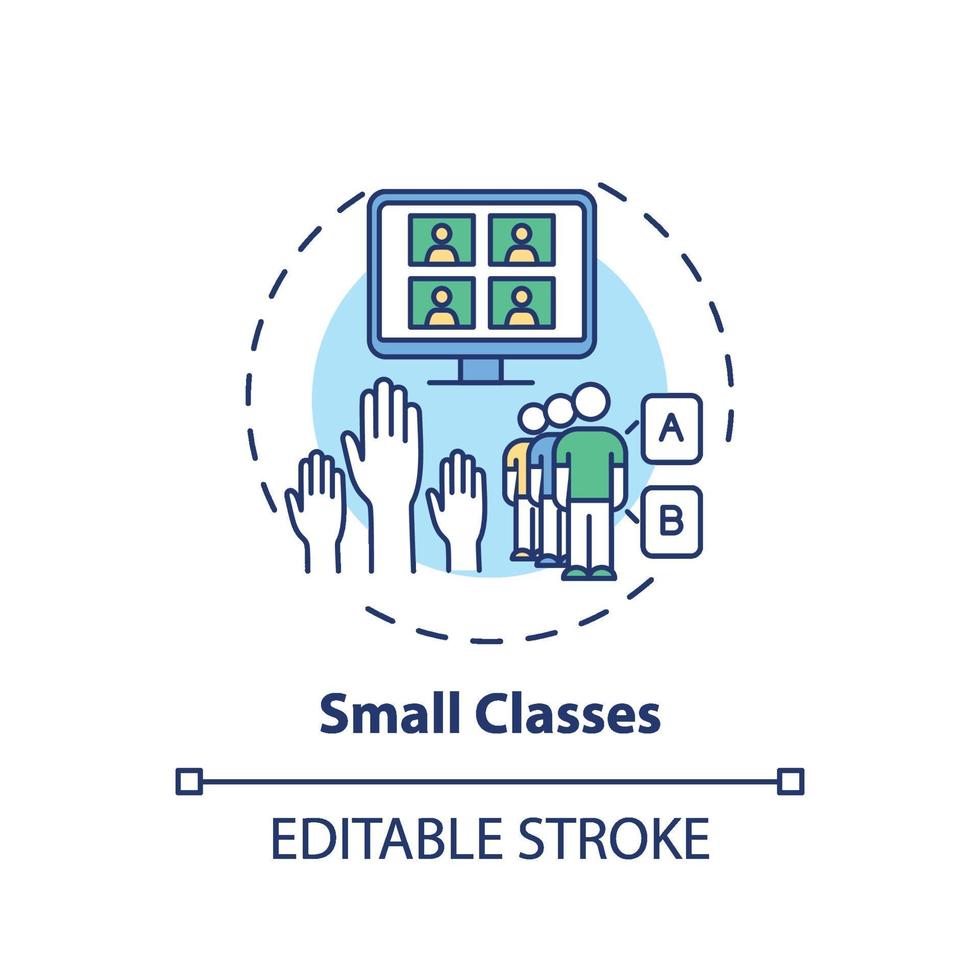 Small classes concept icon vector