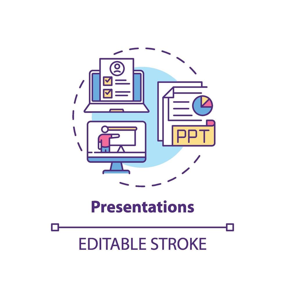 Presentations concept icon vector