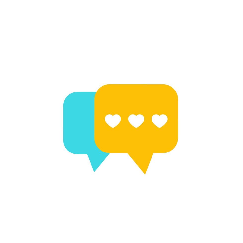 Dating app, love chat vector icon, flat.eps