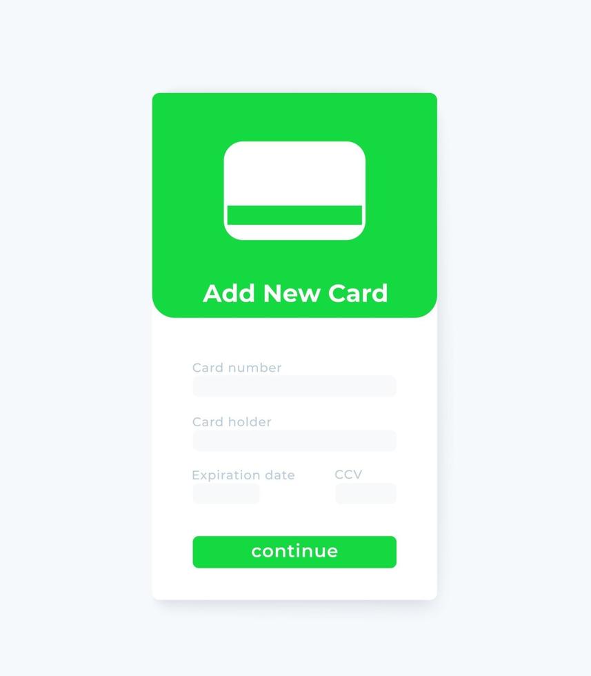 Add new card, mobile ui design.eps vector