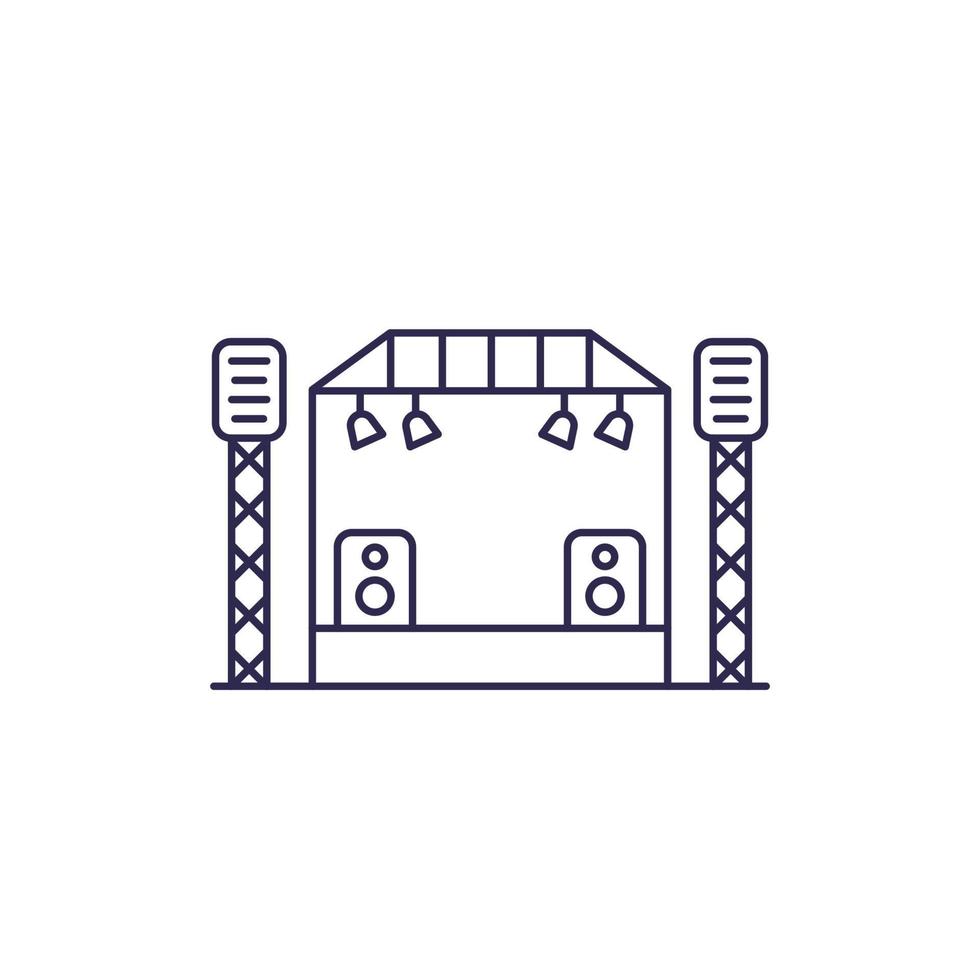 concert stage line vector icon.eps