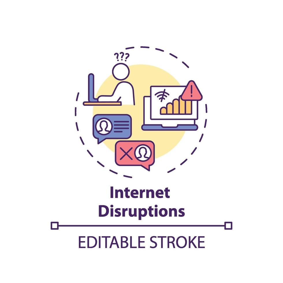 Internet disruptions concept icon vector