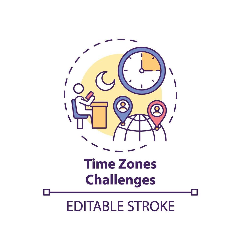 Time zones challenges concept icon vector