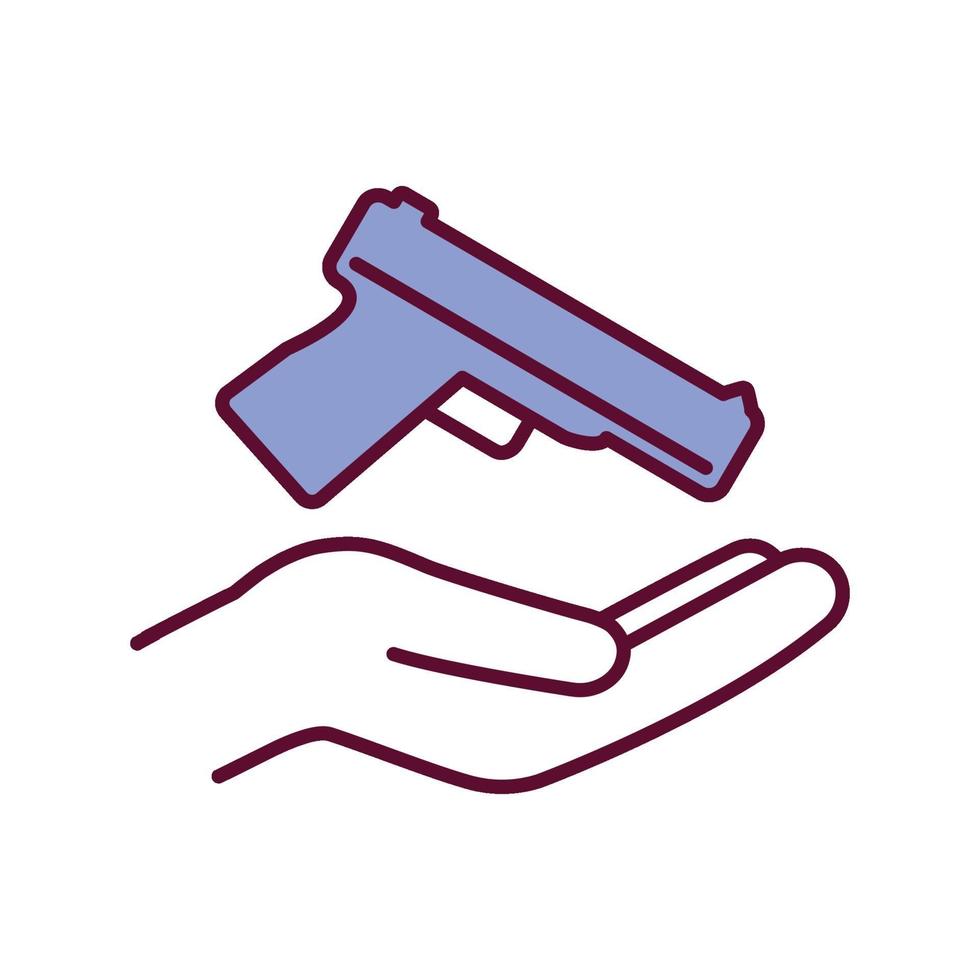 Gun ownership RGB color icon vector