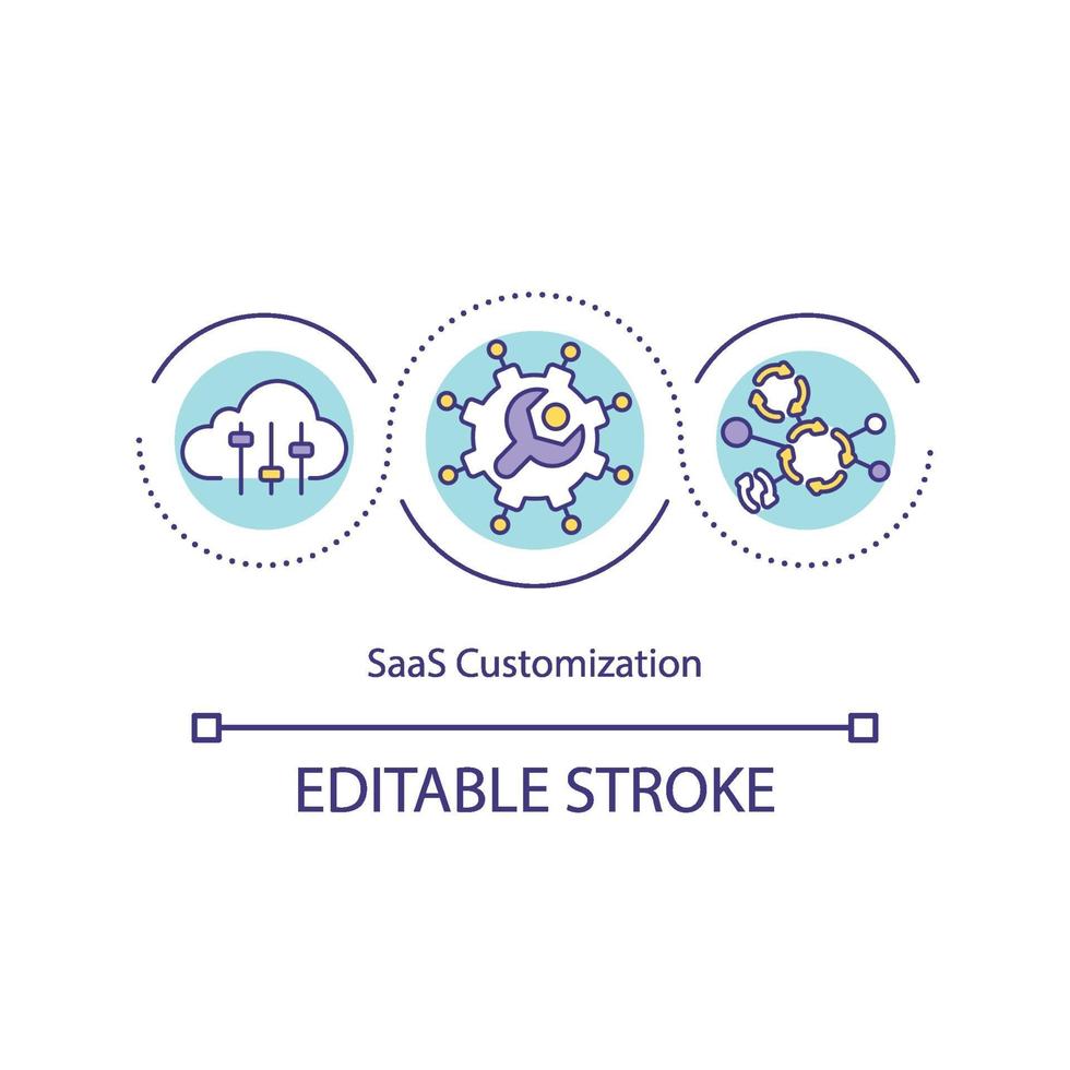 SaaS customization concept icon vector