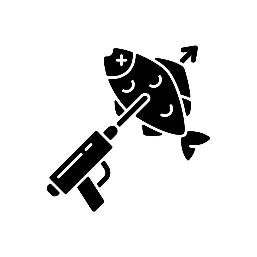 icono de glifo negro de pesca submarina vector