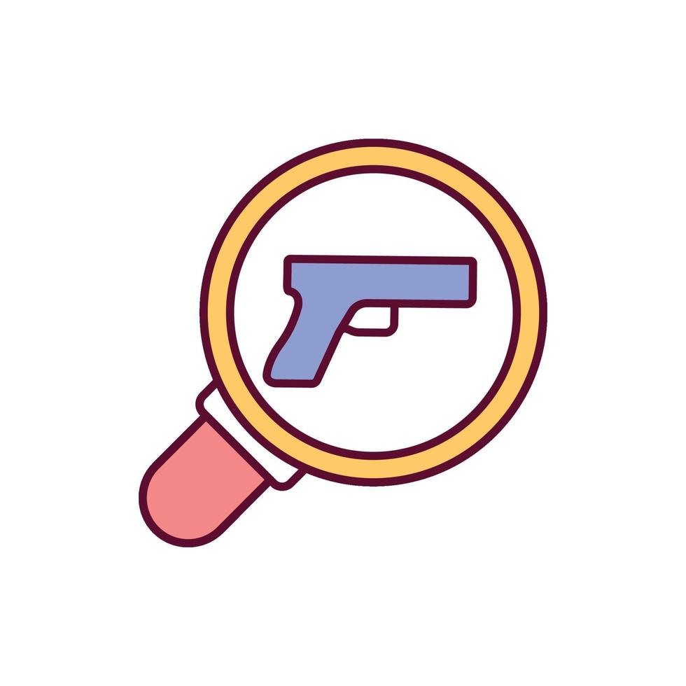 Gun examination RGB color icon vector