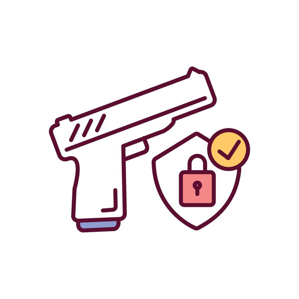 Secure gun storing RGB color icon vector