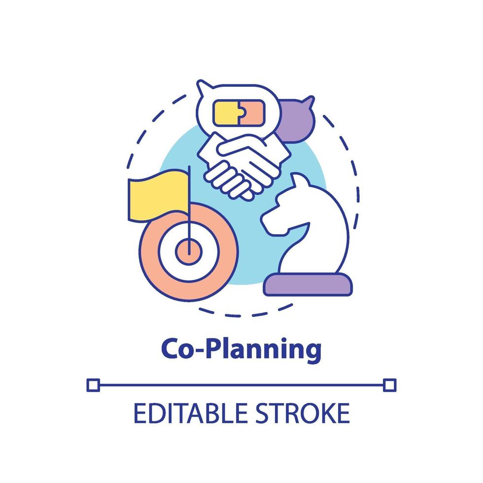 Co-planning concept icon vector