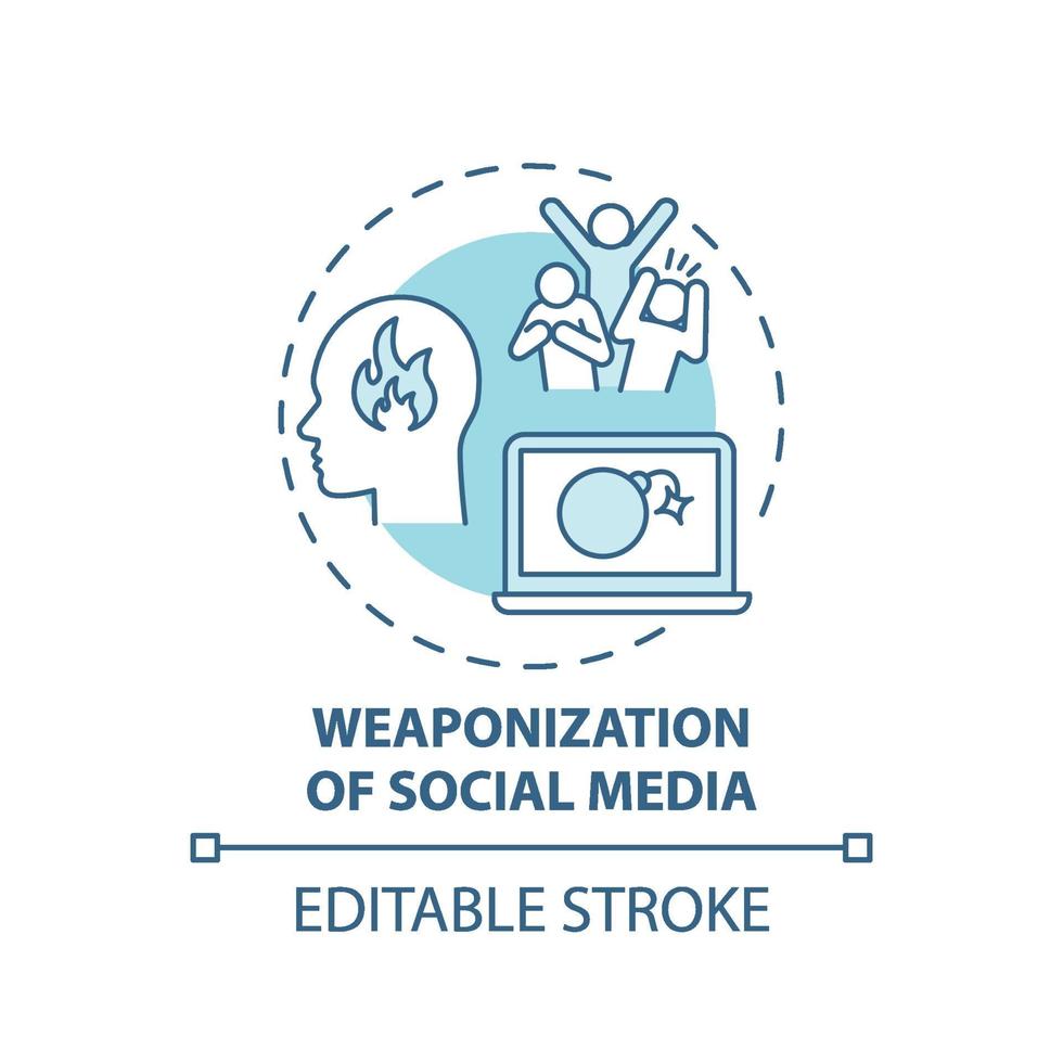 Social media weaponization concept icon vector