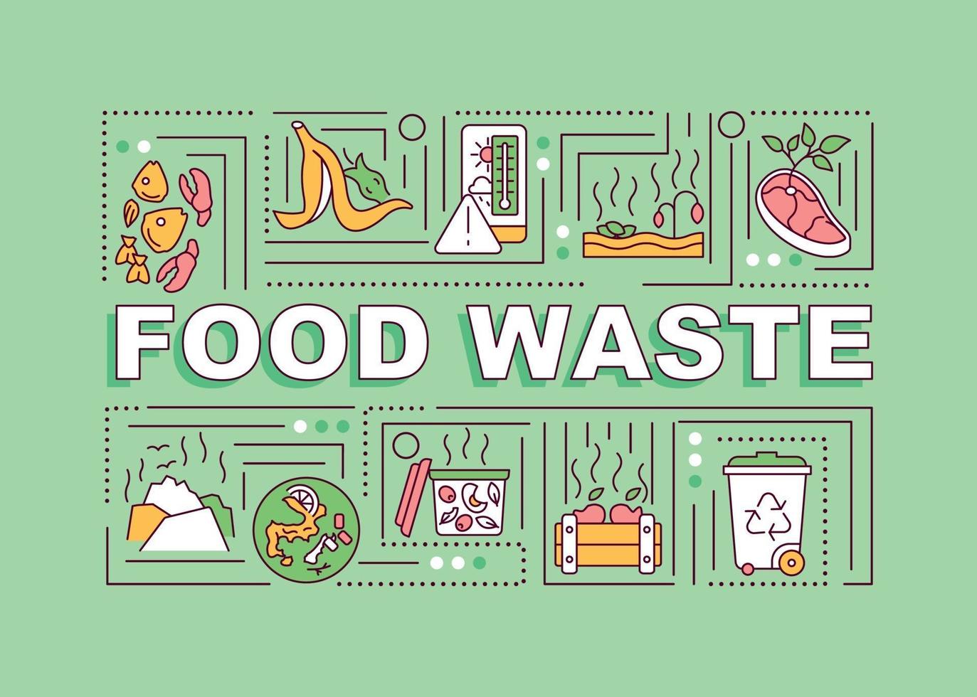 Food waste word concepts banner vector