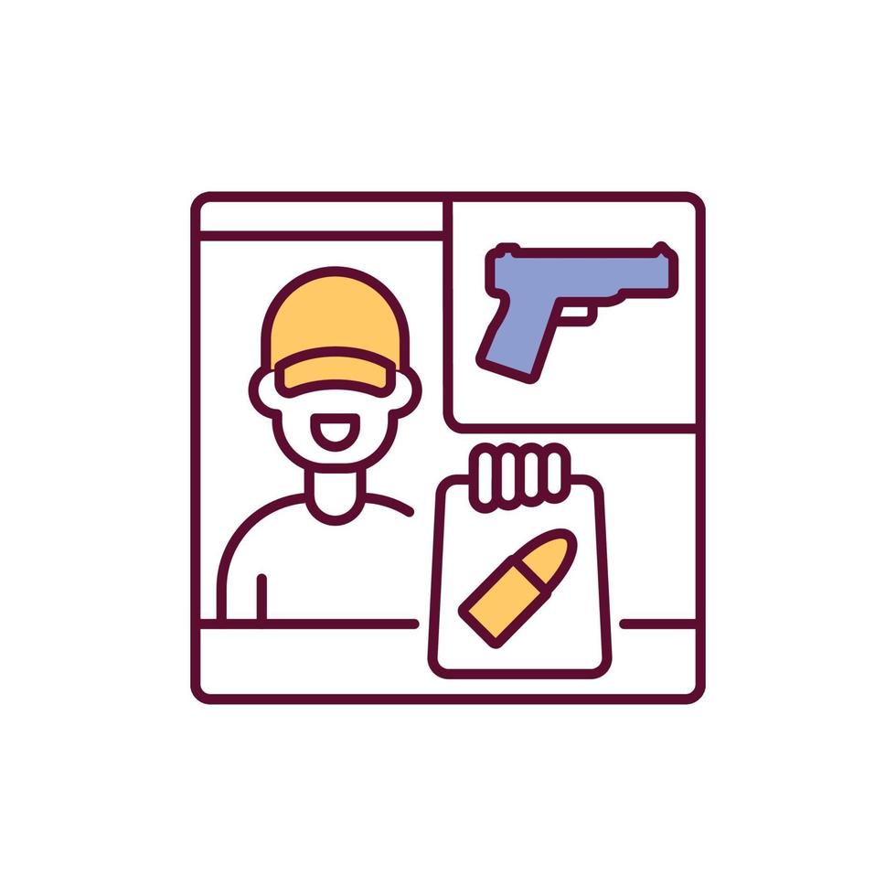 Gun dealer RGB color icon vector