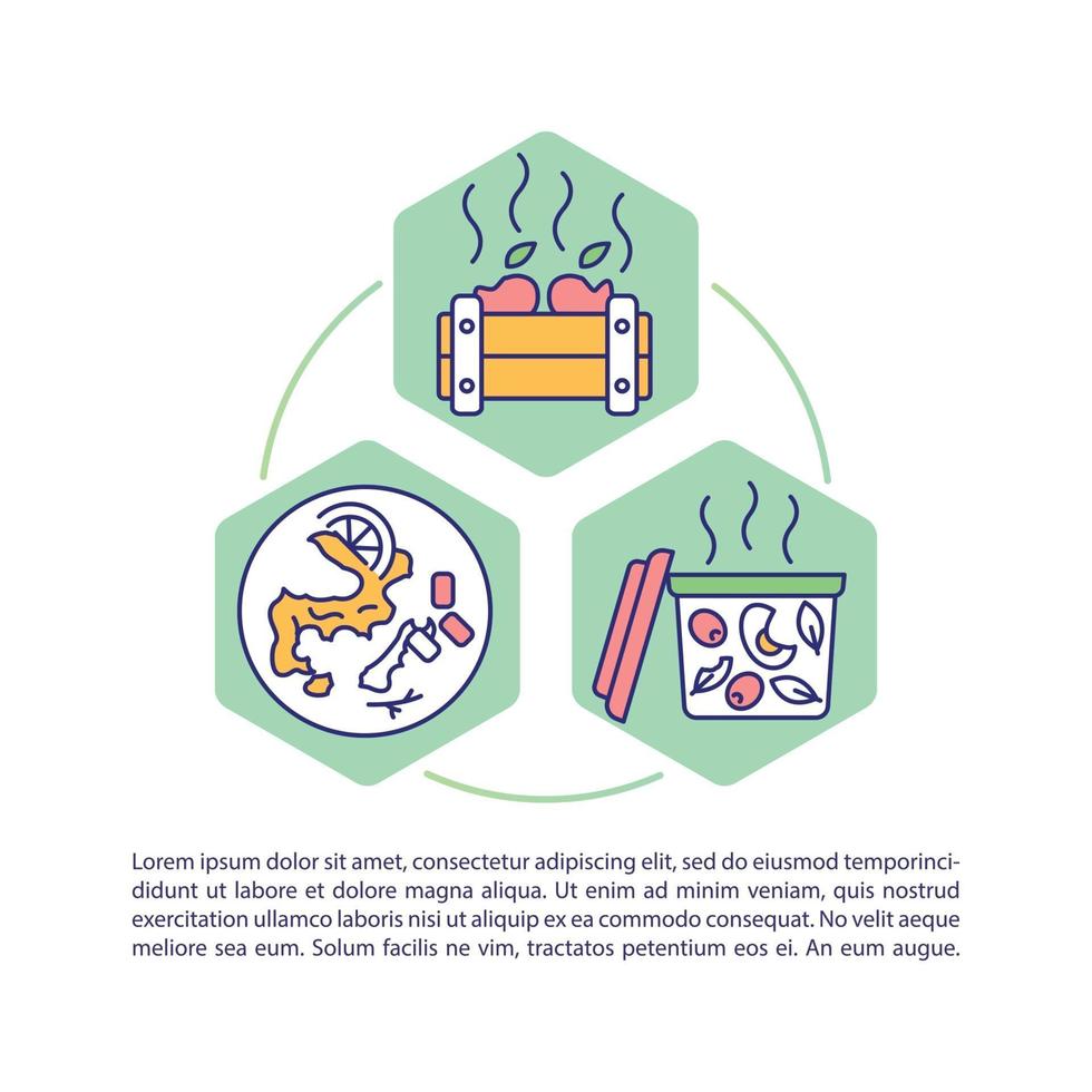 Food waste concept icon with text vector