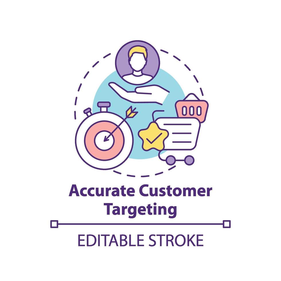 Accurate customer targeting concept icon vector
